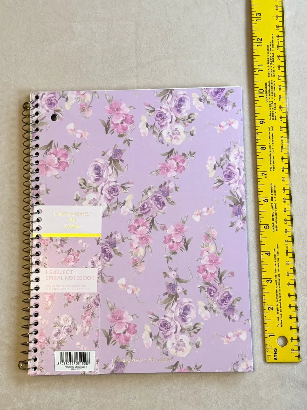 LoveShackFancy Floral Spiral Notebook in Lavender and Pink